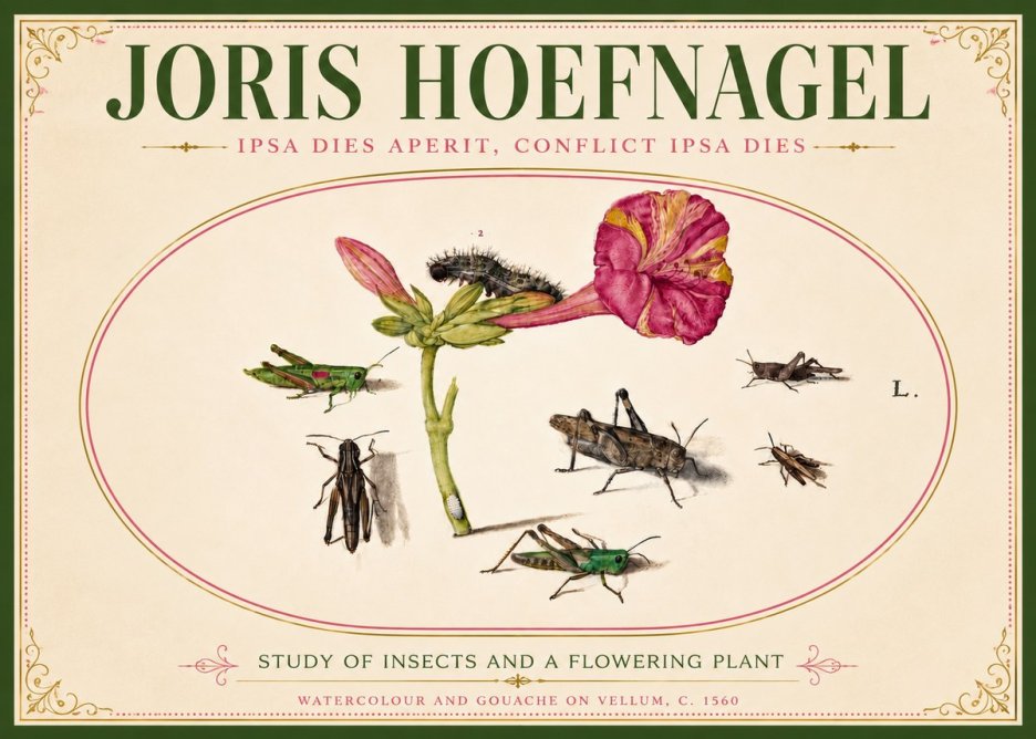 Joris Hoefnagel Study of Insects and a Flowering Plant No6 - Plakat