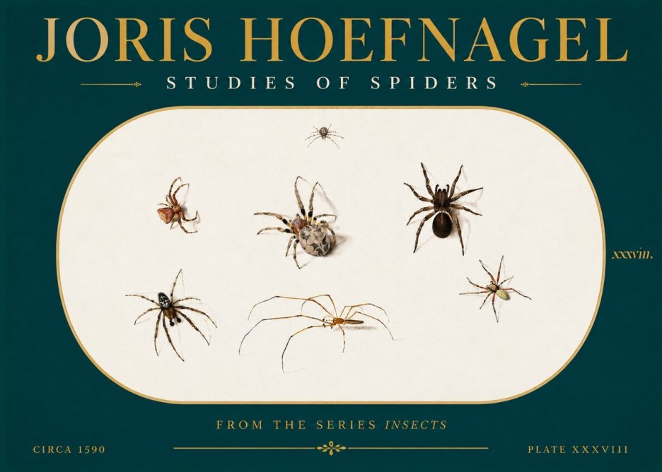 Joris Hoefnagel Studies of Spiders I No5 - Plakat