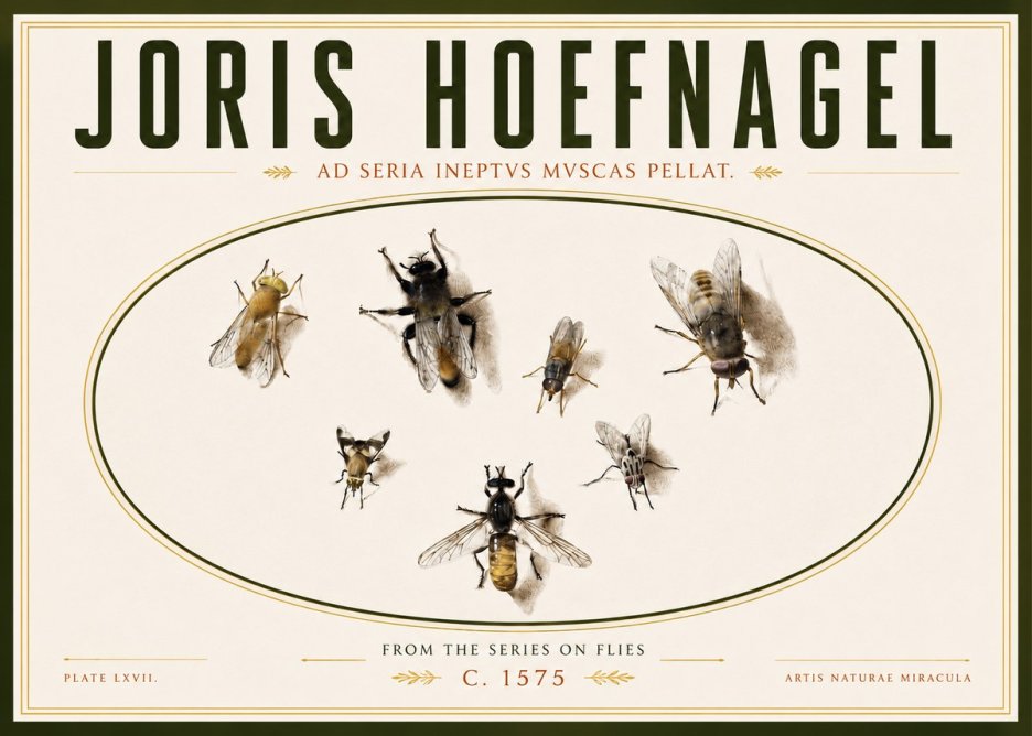 Joris Hoefnagel From the Series on Flies - Plate Lxvii. No4 - Plakat