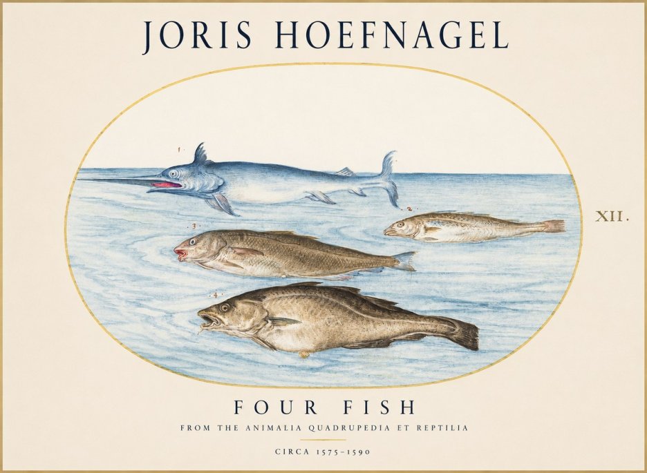 Joris Hoefnagel Four Fish No1 - Plakat