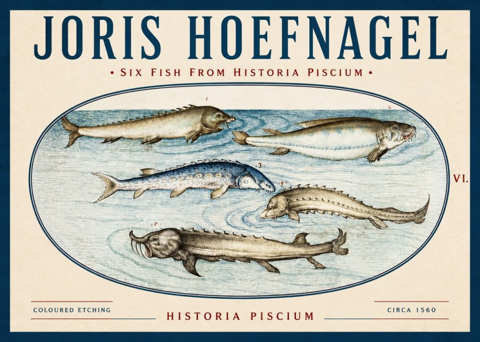 Joris Hoefnagel Fishes of Northern Waters No4 - Plakat