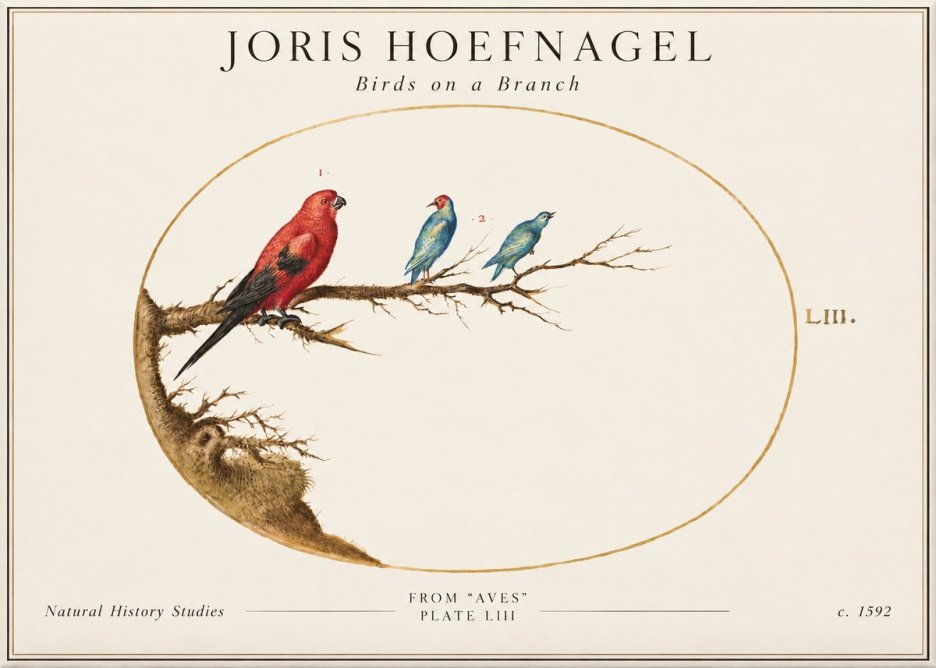 Joris Hoefnagel Birds on a Branch No2 - Plakat