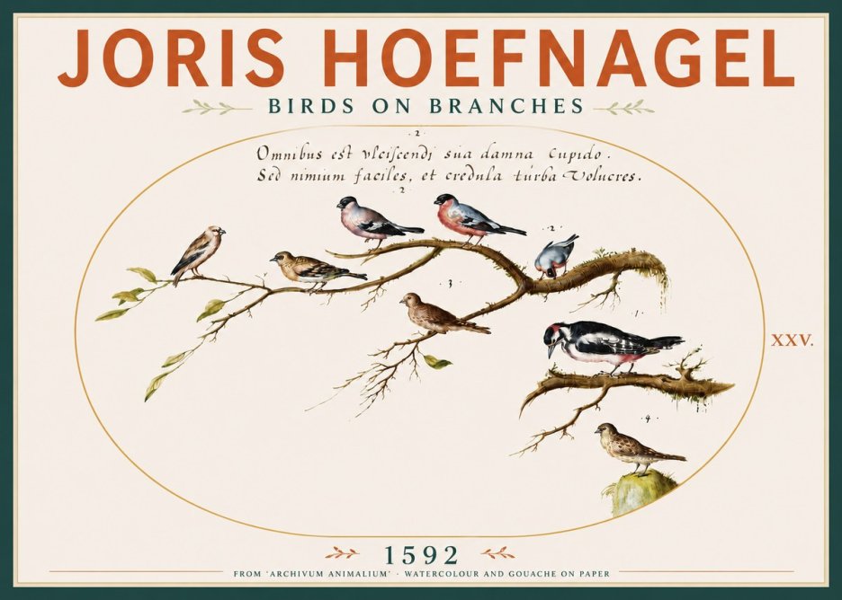 Joris Hoefnagel Birds on Branches No4 - Plakat