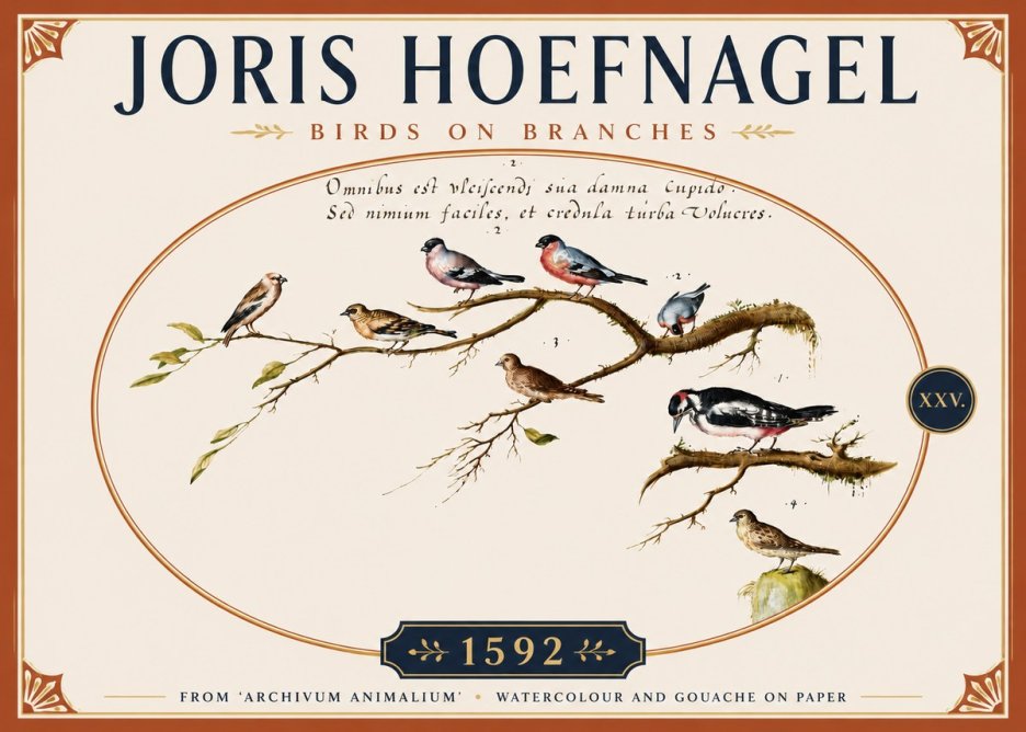 Joris Hoefnagel Birds on Branches No5 - Plakat