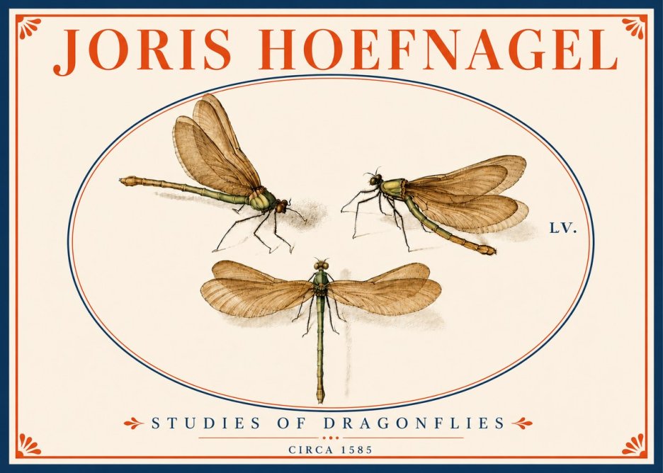 Joris Hoefnagel Studies of Dragonflies No5 - Plakat
