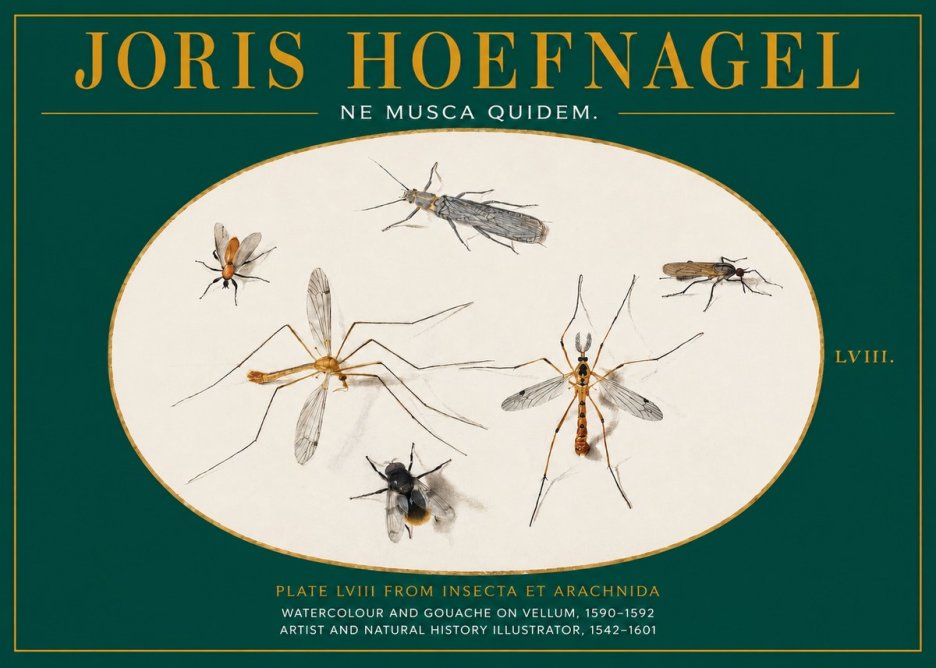 Joris Hoefnagel Plate Lviii from Insecta Et Arachnida No2 - Plakat