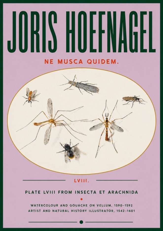Joris Hoefnagel Plate Lviii from Insecta Et Arachnida No4 - Plakat