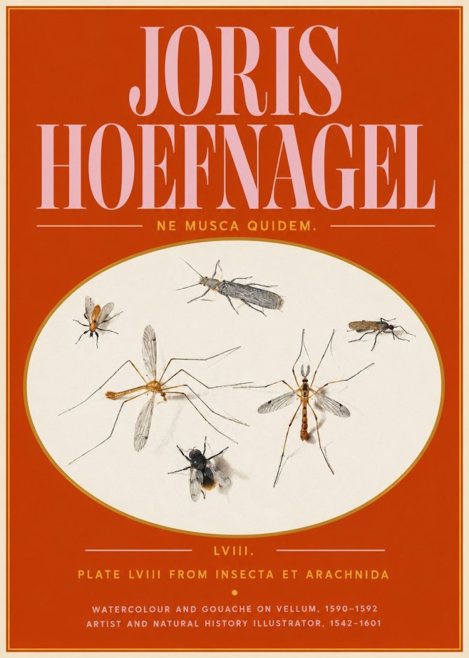 Joris Hoefnagel Plate Lviii from Insecta Et Arachnida No5 - Plakat