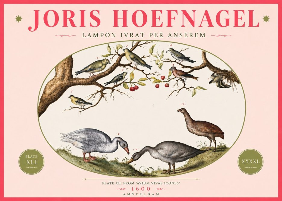 Joris Hoefnagel Lampon Ivrat per Anserem No4 - Plakat