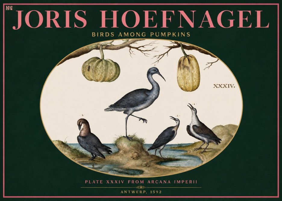 Joris Hoefnagel Birds and Fruits No3 - Plakat