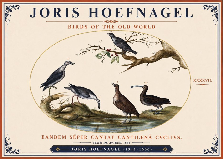 Joris Hoefnagel Birds of the Old World No4 - Plakat