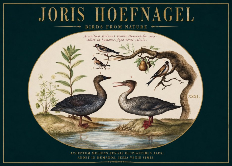 Joris Hoefnagel Acceptiem Meliens Pennis Fupidantibus Ales No3 - Plakat