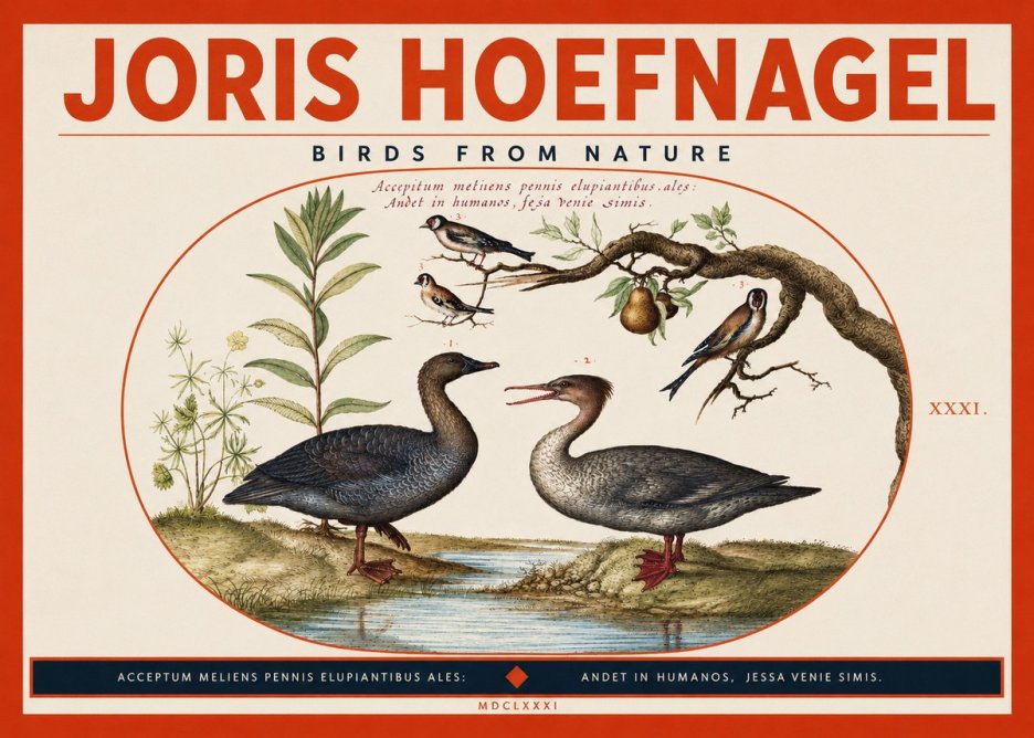 Joris Hoefnagel Acceptiem Meliens Pennis Fupidantibus Ales No4 - Plakat