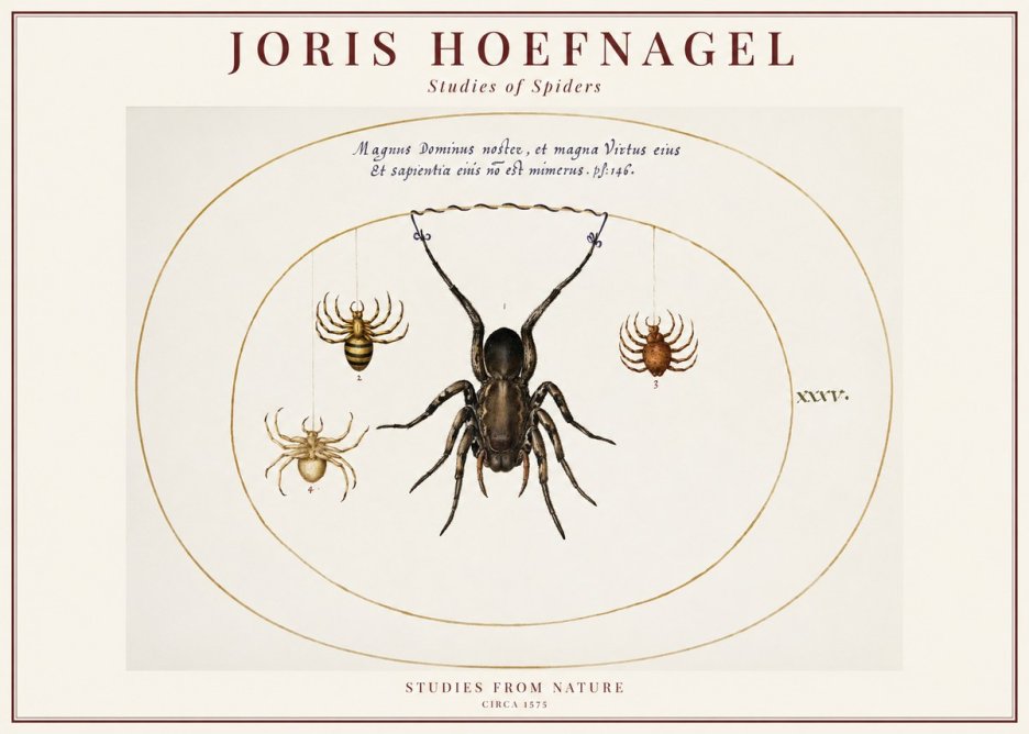Joris Hoefnagel Study of Spiders No6 - Plakat
