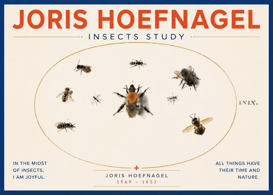 Joris Hoefnagel Insects Study II No4 - Plakat