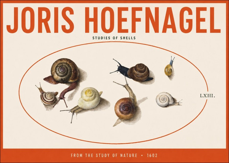 Joris Hoefnagel Six Snails No5 - Plakat
