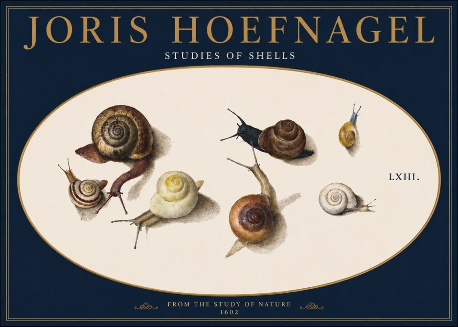 Joris Hoefnagel Six Snails No6 - Plakat