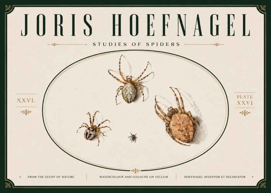 Joris Hoefnagel Studies of Spiders III No6 - Plakat