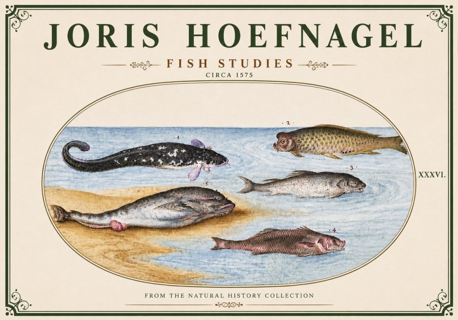 Joris Hoefnagel Fish Studies No3 - Plakat