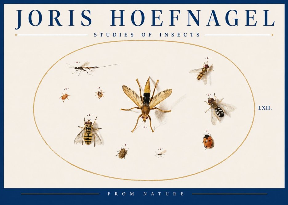 Joris Hoefnagel Studies of Insects IV No4 - Plakat
