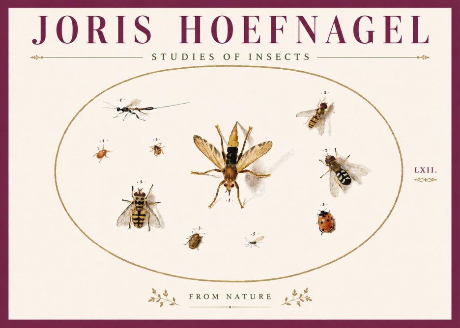Joris Hoefnagel Studies of Insects IV No6 - Plakat