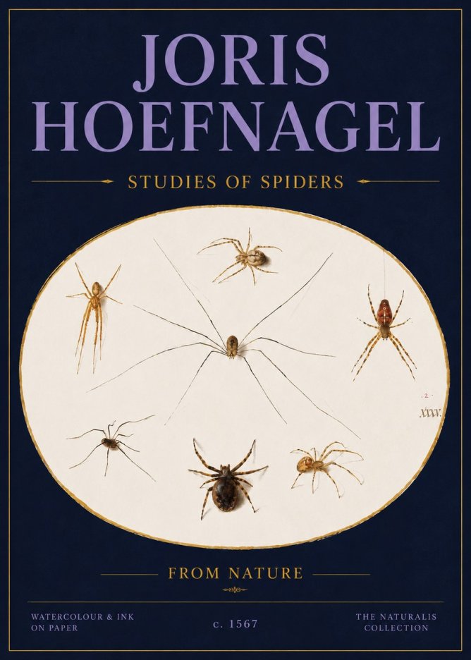 Joris Hoefnagel Studies of Spiders from Nature No4 - Plakat