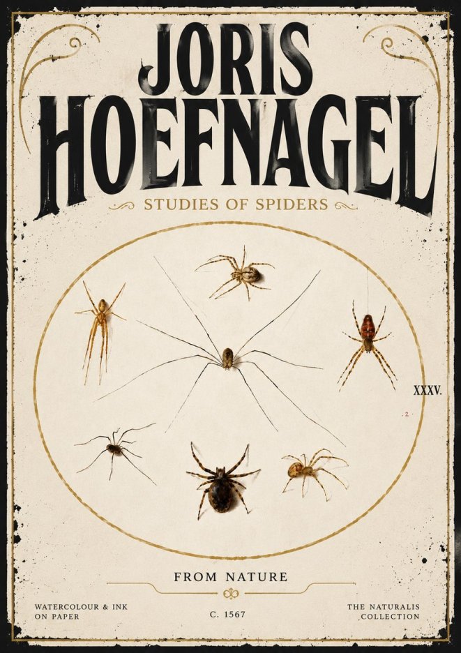 Joris Hoefnagel Studies of Spiders from Nature No5 - Plakat