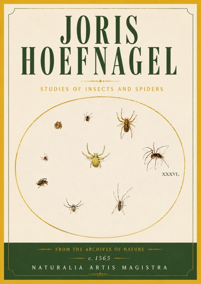 Joris Hoefnagel Studies of Insects and Spiders No6 - Plakat