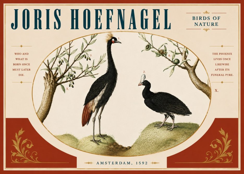 Joris Hoefnagel Birds of Nature No4 - Plakat