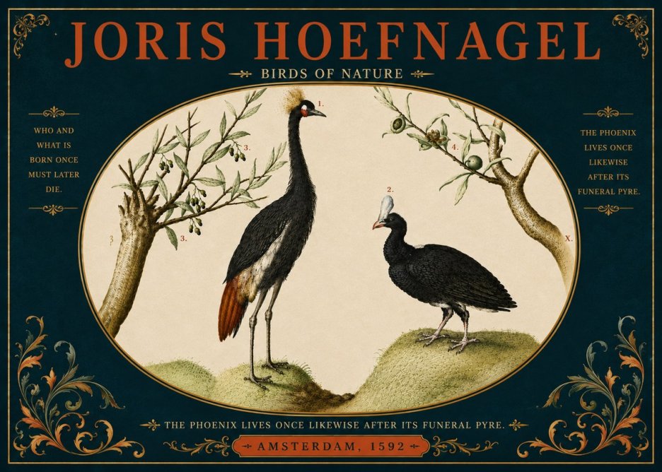 Joris Hoefnagel Birds of Nature No6 - Plakat