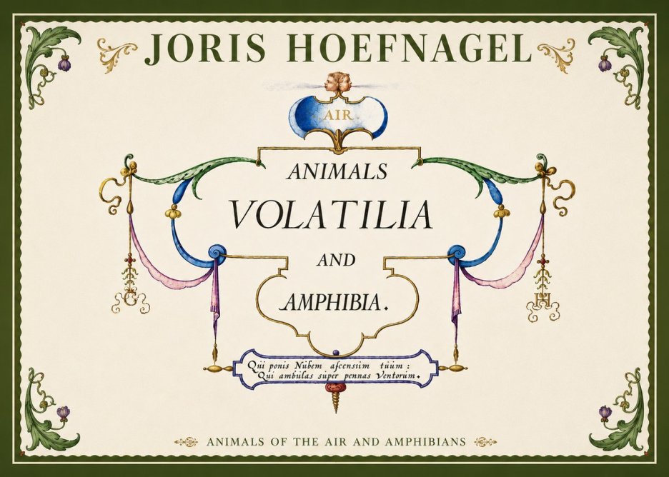 Joris Hoefnagel Animals Volatilia and Amphibia. No5 - Plakat