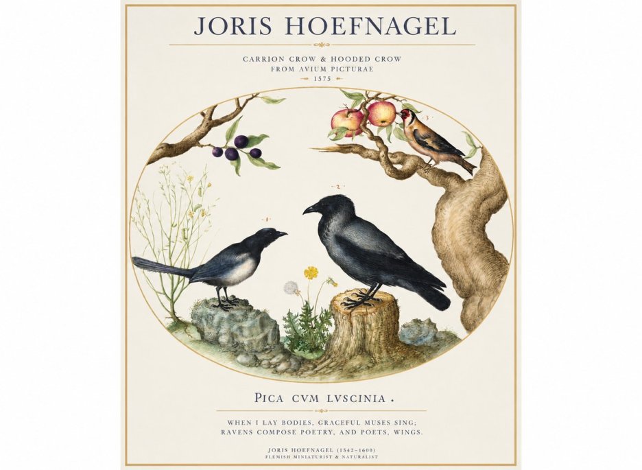 Joris Hoefnagel Carrion Crow & Hooded Crow No1 - Plakat