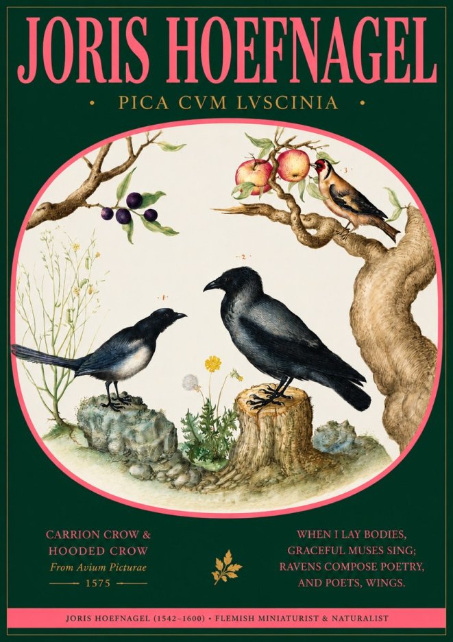 Joris Hoefnagel Carrion Crow & Hooded Crow No2 - Plakat