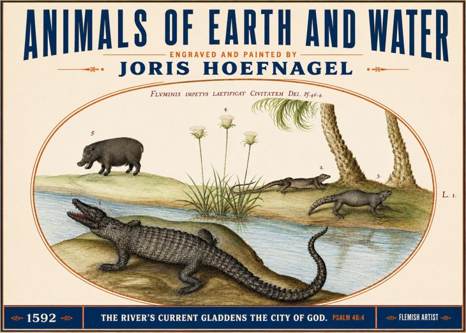 Joris Hoefnagel Animals of Earth and Water No3 - Plakat