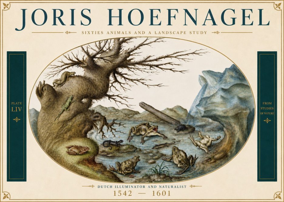 Joris Hoefnagel Sixtties Animals and a Landscape Study No4 - Plakat