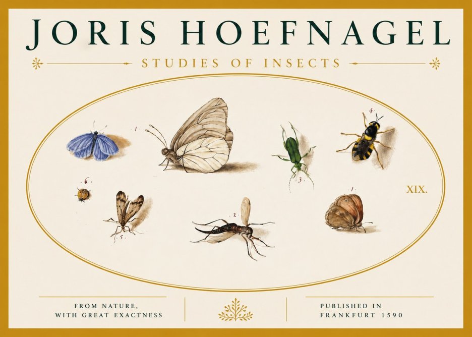 Joris Hoefnagel Studies of Insects V No4 - Plakat