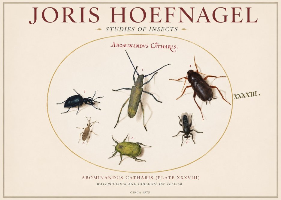 Joris Hoefnagel Abominandus Catharis (Plate Xxxviii) No1 - Plakat