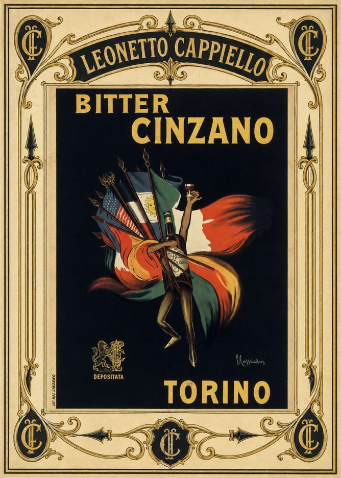 Leonetto Cappiello Bitter Cinzano Torino No4 - Plakat