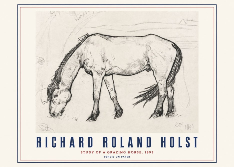 Richard Roland Holst Study of a Grazing Horse No3 - Plakat