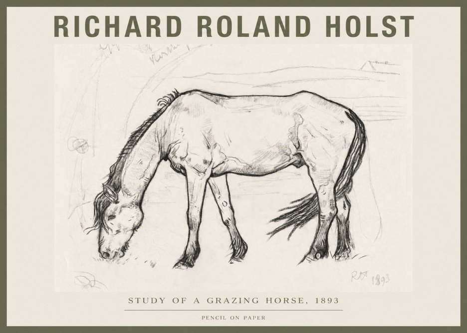 Richard Roland Holst Study of a Grazing Horse No4 - Plakat