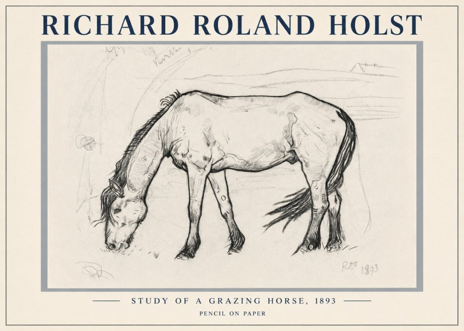 Richard Roland Holst Study of a Grazing Horse No5 - Plakat