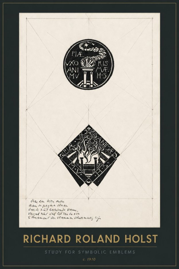 Richard Roland Holst Study for Emblems No3 - Plakat