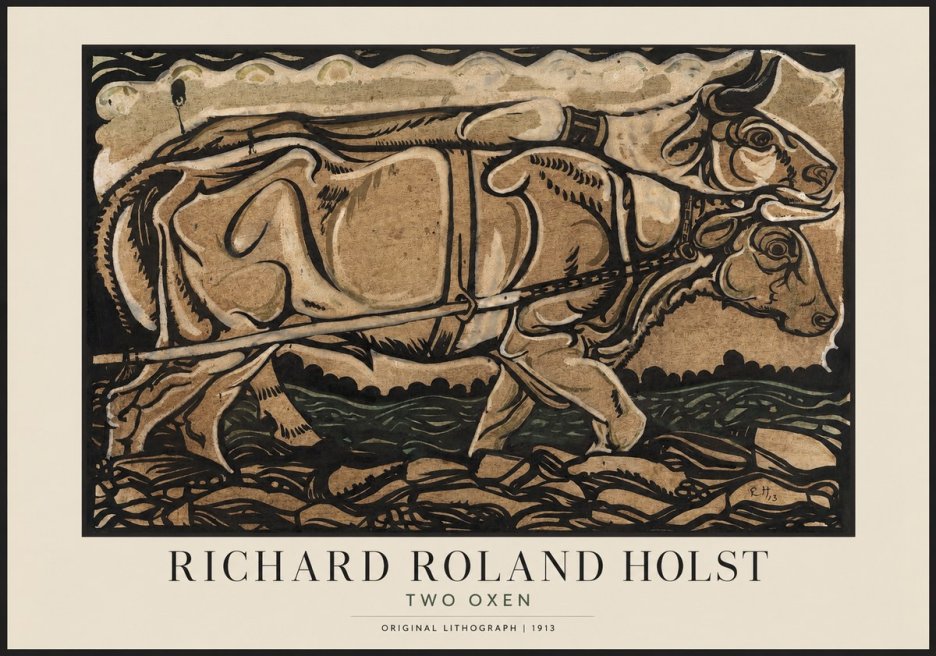 Richard Roland Holst Two Oxen No1 - Plakat