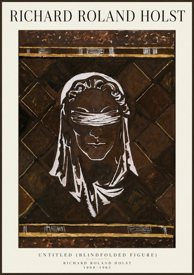 Richard Roland Holst Untitled (Blindfolded Figure) No6 - Plakat