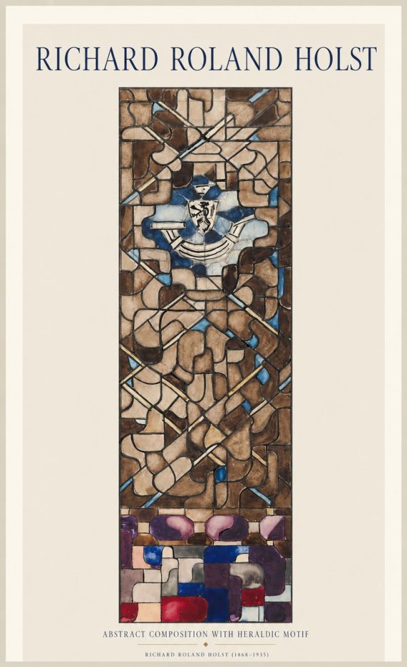 Richard Roland Holst Abstract Composition with Heraldic Motif No1 - Plakat
