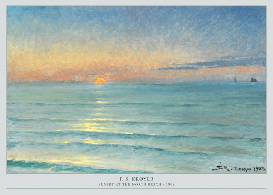P.S. Krøyer Sunset at the North Beach No5 - Plakat