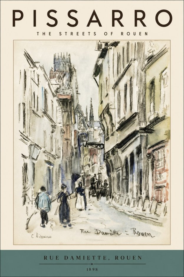 Pissarro Rue Damiette, Rouen No2 - Plakat