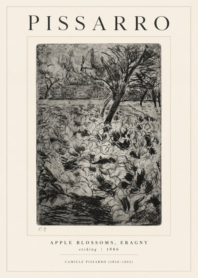 Pissarro Apple Blossoms, Eragny No1 - Plakat