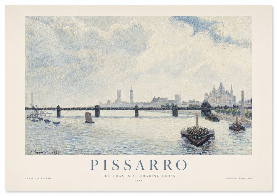 Pissarro The Thames at Charing Cross No1 - Plakat