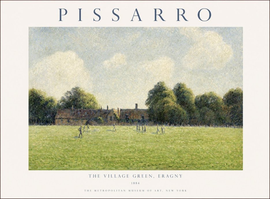Pissarro The Village Green, Eragny No1 - Plakat